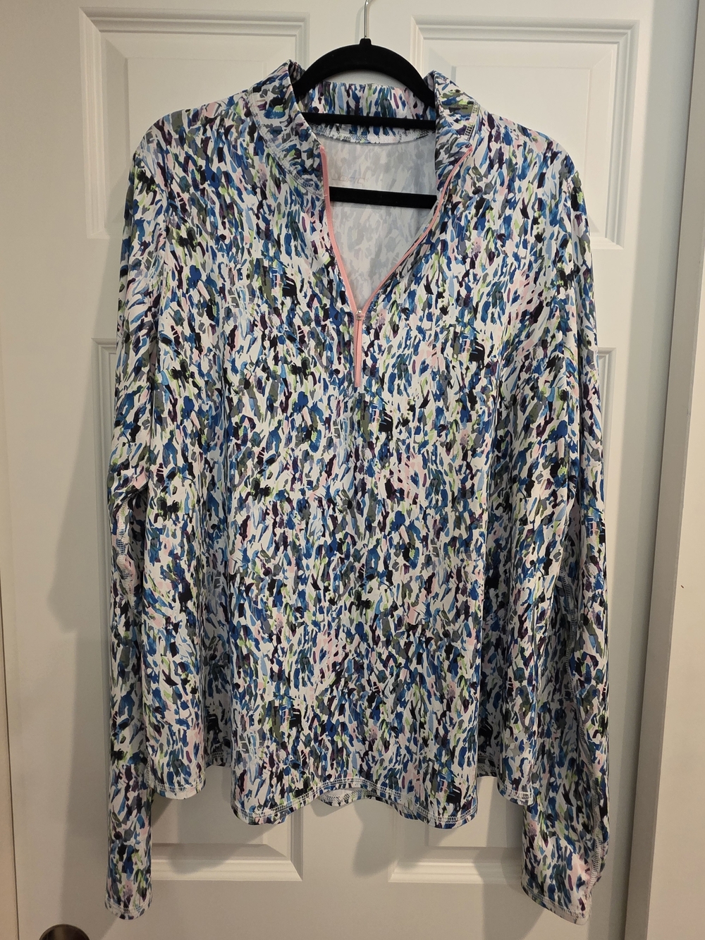 Jofit Golf Top - Colorful Abstract Print Quarter-Zip Pullover